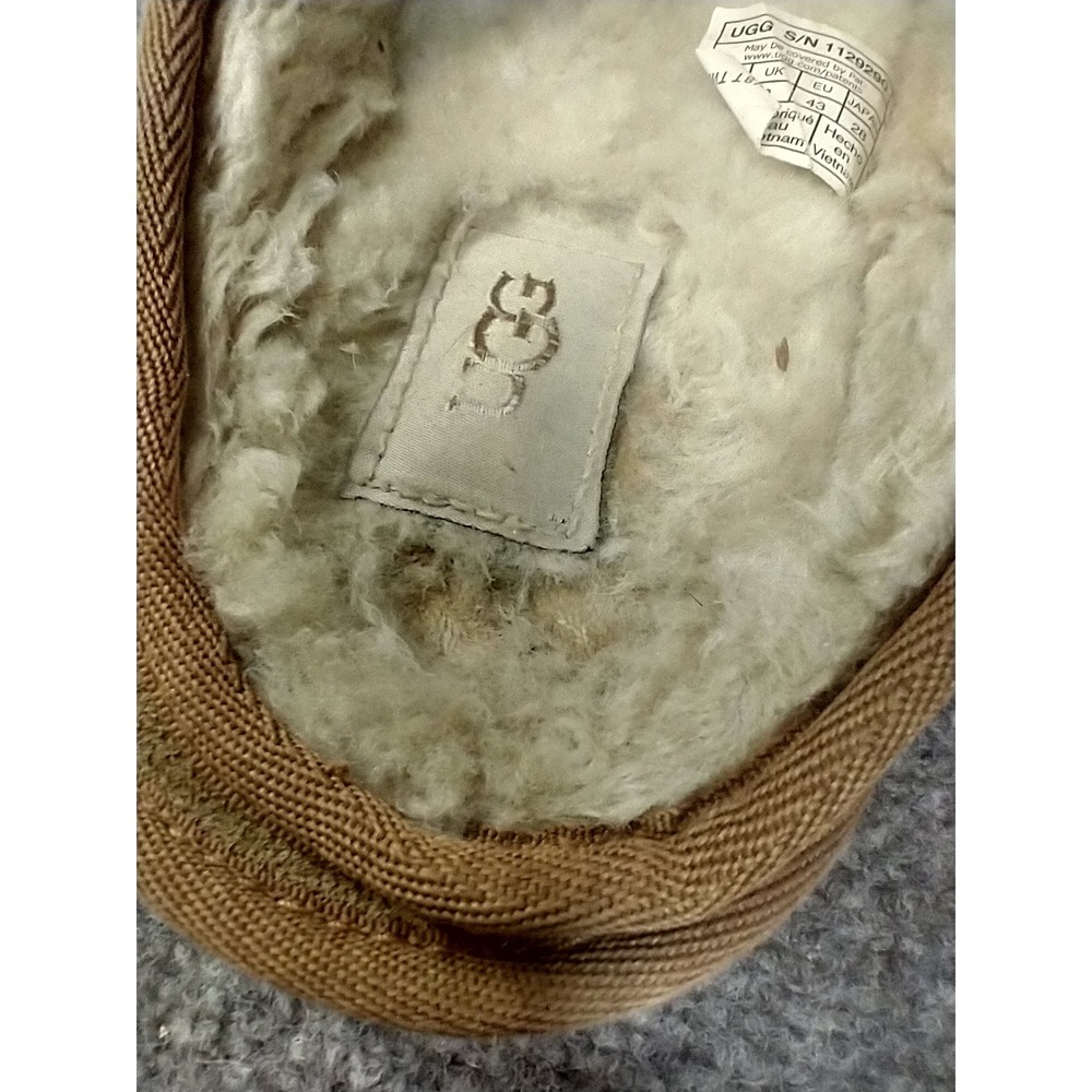 UGG Tasman LTA Slippers Mens Size 10 Chestnut Suede Shearling Mules 1129290 - Picture 8 of 9